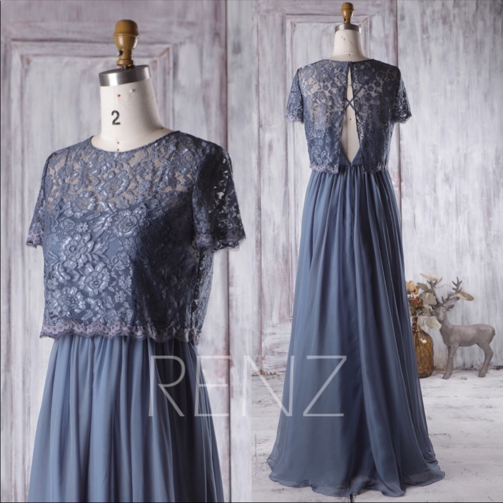 Women’s formal gown. Slate Blue.